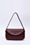 Claret Red Shk150 Faux Leather Lined Snap Fastener Adjustable Strap Hand, Arm and Shoulder Bag