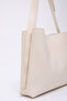 Cream Shk179 Faux Leather, Single Compartment, Snap Fastener, Hand, Arm and Shoulder Bag with Makeup Bag - 5