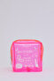 Pink Shk102 Square Transparent PVC Multi-Purpose Travel & Makeup Bag L:12 E:12 W:7 cm