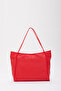 Red Shk90 Faux Leather Hand, Arm and Shoulder Shopper Bag with Internal Compartment and Zipper