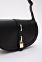 Black Shk92 Lock Detailed Faux Leather Single Compartment Snap Fastener Hand, Arm and Shoulder Bag L:15 E:25 W:6 cm - 5