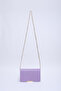 Lilac Shk186 Faux Leather Single Compartment Snap Chain Strap Hand, Arm and Shoulder Bag