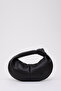 Black Shk98 Knot Detailed Single Compartment Faux Leather Handbag