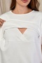 Ecru Short Sleeve Maternity and Breastfeeding T-shirt - 2