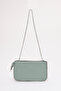 Mint Green Shk182 Faux Leather 3-Compartment Bead Detailed Zippered Chain Strap Hand, Arm and Shoulder Bag - 3
