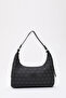Monogram Printed Black Shk82 Baguette Model Single Compartment Women's Faux Leather Hand and Shoulder Bag