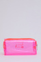Pink Shk104 Rectangular Transparent PVC Multi-Purpose Travel & Makeup Bag L:8 E:19 W:8 cm - 4