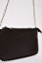 Brown Color Shk125 Faux Leather Bead Detailed Zippered Single Compartment Chain Strap Shoulder Bag - 5