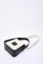 Black Shk176 Faux Leather Detailed, Single Compartment, Zip-Up, Canvas Hand, Arm and Shoulder Bag - 8