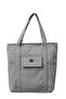 Gray Shk20 4 Compartment Zippered Canvas Fabric Daily Women's Shoulder Bag E:36 L:33 W:7 cm