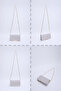 Gray Shk186 Faux Leather Single Compartment Snap Chain Strap Hand, Arm and Shoulder Bag - 8