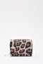 Mink Leopard Shk177 Faux Leather 8 Compartments, Card Holder, Paper and Coin Compartment Snap Wallet