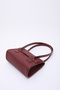 Burgundy Shk178 Faux Leather, Single Compartment, Snap Fastener, Hand, Arm and Shoulder Bag - 8