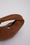 Tan Shk98 Knot Detailed Single Compartment Faux Leather Handbag - 8