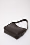 Brown Color Shk185 Faux Leather Snap Fastener Standard Handle Strap Hand, Arm and Shoulder Bag - 8