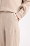 Wide Leg Wide Wide Leg Flexible Waisted Basic Straight Muslin Pants Z3340Az24Sp - 4