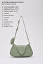 Mint Green Shk96 Faux Leather Single Compartment Hand and Shoulder Bag with Wallet L:18 W:32 W:8 cm - 3