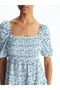 Xside Blue Boat Neck Floral Women's Dress - 3