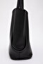 Black Shk126 Faux Leather Lock Detailed Makeup Bag Hand, Arm and Shoulder Bag - 5