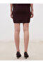 Soulife Burgundy Dar Fit Knitwear Mini Skirt - 4