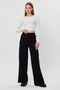 Black Wide Corduroy Loose Palazzo Slim Trousers