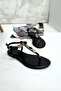 Black Zebra Stone Women's Sandals P060 - 3