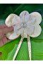 12X10 cm Ecru Zircon Stone Embossed Branded Bow Cockade Sewing Clothing Accessory