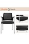 Interio Modern Relax Stackable Mesh Chair with Writing Pad - Black - 6