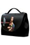 Women's Vegan Leather Multi-Color Handbag - Leonardo Da Vinci Lady with an Ermine Design - 2