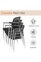 Interio Modern Relax Stackable Mesh Chair with Armrests and Castor Wheel Set - Black - 6