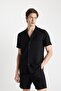Modern Fit Summer Polo Neck – Basic Plain Aerobin Short Sleeve Shirt V8406Az24Sm - 3