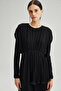 ASYMMETRIC PLEATED CHIFFON TUNIC - 5