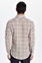 Men's Slim Fit Slim Fit 100% Cotton Linen Texture Checkered Shirt - 5
