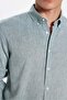 Men's Slim Fit Slim Fit Linen Effect Premium Series Button Collar Plain Mint Shirt - 3