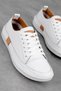Races Women's Genuine Leather Lace-Up Casual Shoes-White - 2