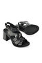 , Women's Genuine Leather Heeled Sandals 151992Z54013 Black - 4