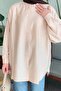Tree Bark Textured Cotton Hijab Shirt Stone - 4