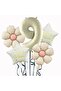 Cream Daisy 9 Years Old Happy Birthday Star Number Foil Balloon Set