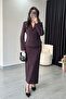 Plum Olden Thin Jacket Skirt Set - 902138