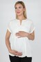 White Maternity Blouse - Voile Sequin Detail