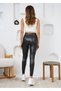 Women's High Waist Leather Leggings - 6