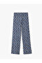 Women'S Blue Design Wide Leg Pants - 3