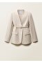 Linen Blazer Jacket with Belt - 3