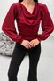 Glittery neckline glittery blouse in burgundy - 7