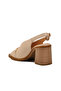 Beige Genuine Leather Women's Heeled Sandals 2511902 Y Z - 4