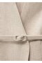 Linen Blazer Jacket with Belt - 5