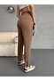 Women's High Waist Elastic and Laced Carrot Cut Fabric Trousers - 5