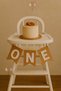 One Birthday Set Kraft One Banner Kraft Happy Birthday Banner 3 Retro Daisy Foil Balloon 1 Year Old - 2