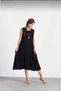 Women's Comfortable Cut Crew Neck Midi Length Loose Midi Sandy Fabric A-Line Dress