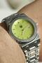 Iron Silver Green Wristwatch
